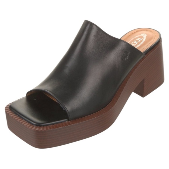 Tod’s | 80mm Leather Platform Mules in Black - Size IT 39 - Picture 3 of 6